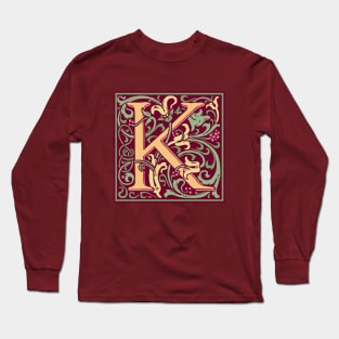 William Morris Vintage Letter K Long Sleeve T-Shirt